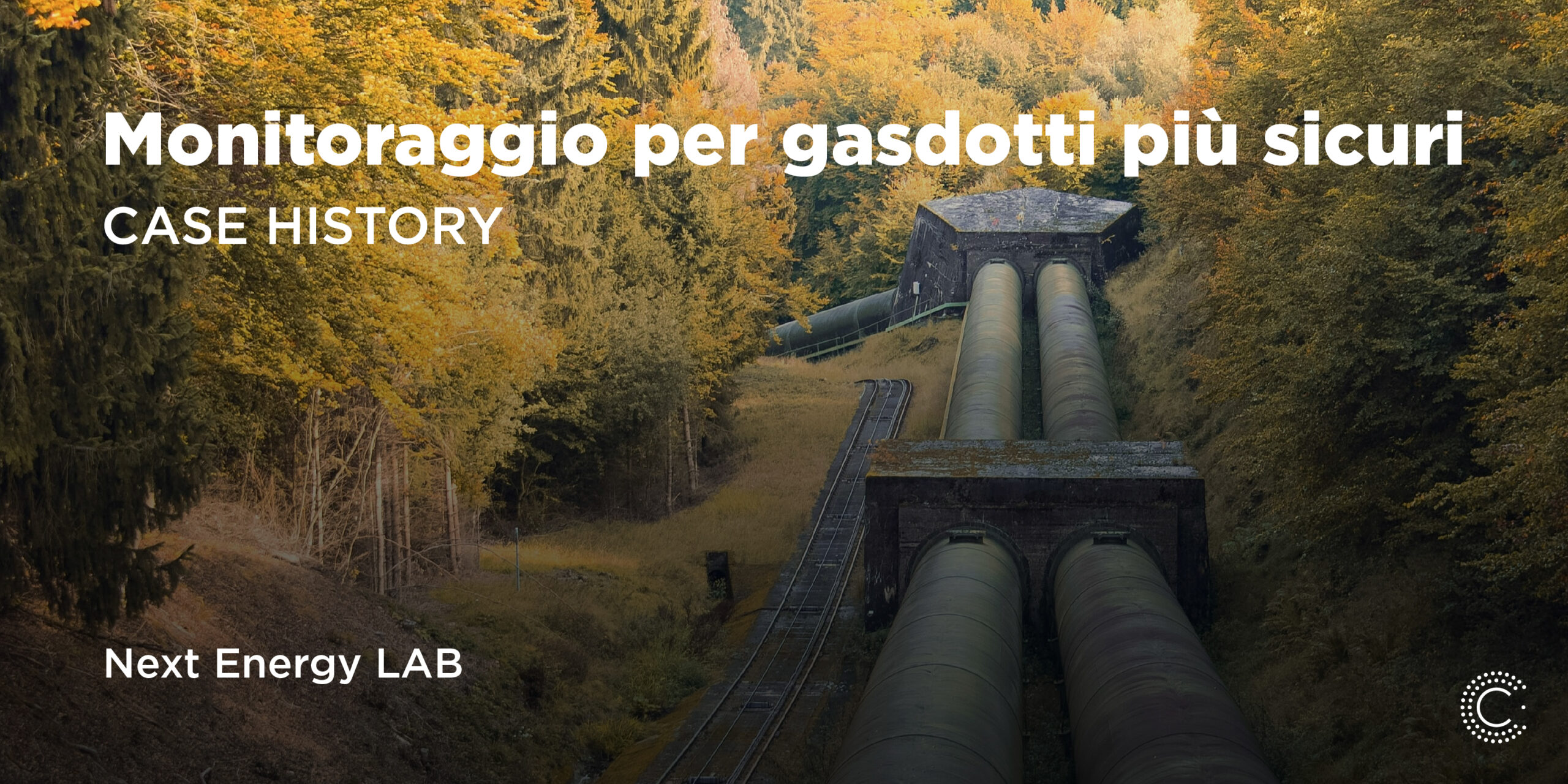 Un gasdotto in mezzo a un bosco autunnale