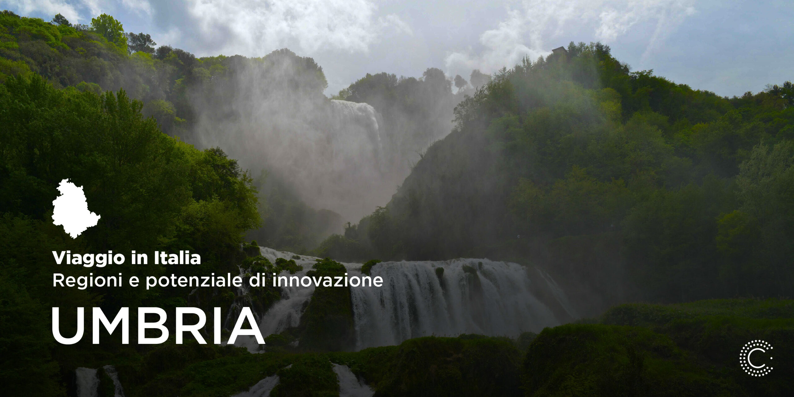 Una cascata che fa da sfondo alla copertina dell'articolo